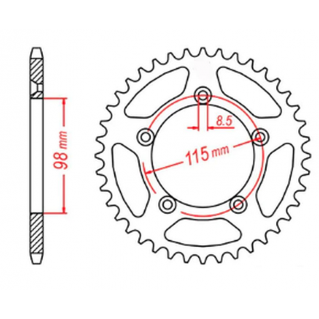 MTX, rozeta, 4552 48 KTM SX 65 '12-'18 (JTR894.48) (řetěz 420)