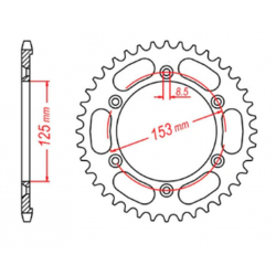 MTX, rozeta, 4547 54 Honda XR 125L '03-'07 (JD19) (JTR1258.54) (řetěz 428)