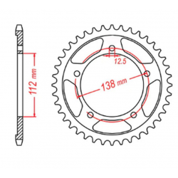 MTX, rozeta, 4357 43 Honda CB 600 HORNET '07-'13, CBR 600F '97-'98, '11-'14, CBF 600 '04-'07 (JTR1304.43) (ŁA