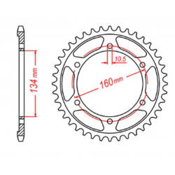 MTX, rozeta, 4405 42 Honda CBR 600RR '03-'06 (PC37) (JTR1307.42) (řetěz 525)