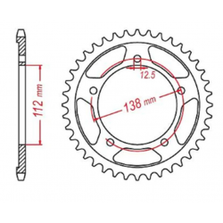 MTX, rozeta, 4384 43 Honda NC 700/750S '12-'19, NC 700/750X '12-'19 (JTR1316.43) (řetěz 520)