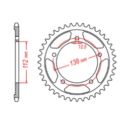 MTX, rozeta, 4350 40 Honda CB 500 '94-'03, CB 750F '93-'03 (JTR1332.40) (řetěz 525)