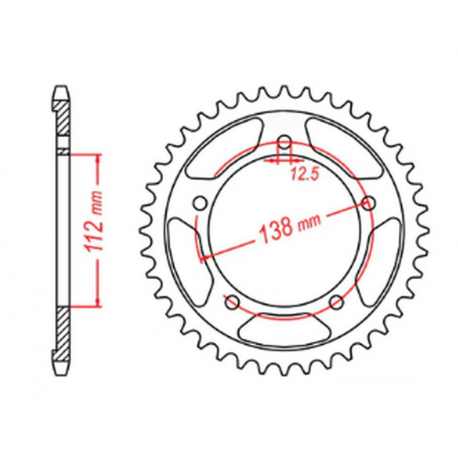 MTX, rozeta, 4350 40 Honda CB 500 '94-'03, CB 750F '93-'03 (JTR1332.40) (řetěz 525)