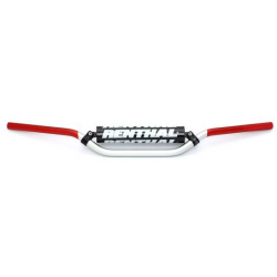 Renthal, řidítka 7/8“ CALA (22mm) MX HANDLEBAR SILVER/RED RC HIGH PADDED PADDED, barva stříbrná/červená, s chráničem