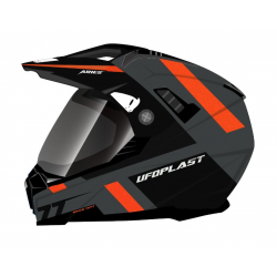 UFO, přilba Aries OffRoad/Dual/Tourer, s protisluneční clonou, barva černá/šedá/červená, velikost