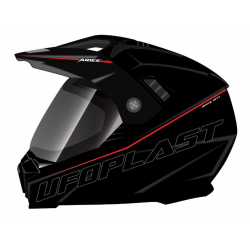 UFO, přilba Aries OffRoad/Dual/Tourer, s protisluneční clonou, černá barva velikost XL -