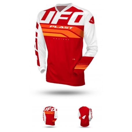 UFO, dres Horizon Jersey Cross, barva červená/bílá, velikost XXL - UFO kolekce 2024