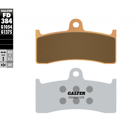 Galfer, brzdové destičky, KH424, sinter, (zlaté) SPORT BUELL X1/M2 98-08, přední, Honda CB 1300 98-00