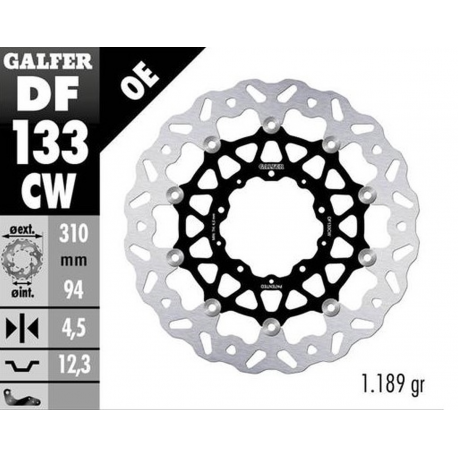 Galfer, přední brzdový kotouč, Honda FORZA 750 '21-'23 CB 1000R '18-'23 NT 1100 '22-'23 (WAVE FLOATING) (310X94X4,5MM)