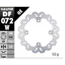 Galfer, zadní brzdový kotouč, Honda CBF 500N '04- CB 600 HORNET '07- CBF 600S/N '04- CB 750 HORNET '22- (WAVE FIXED) (240X116,5X
