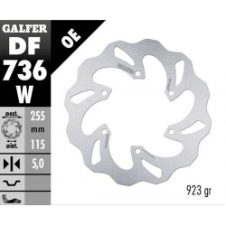 Galfer, zadní brzdový kotouč, Benelli TRK 502X '17- 1130 SPORT TORNADO '06- (WAVE FIXED) (255X115X5MM)