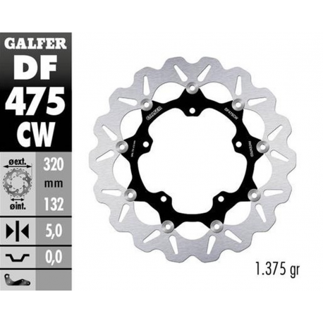 Galfer, přední brzdový kotouč, Yamaha YZF-R6 '17-'23 YZF-R1 '04-'06 YZF-R1 '15-'23 FZ 1 FAZER '06- MT-10 '16 XVS 1300 STRYKER (U