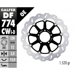 Galfer, přední brzdový kotouč, Ducati 1098 '07-'08 1198S/R '09- 1103/1199/1299 PANIGALE '12- MULTISTRADA 1103 V4 '21-23 (levý) (