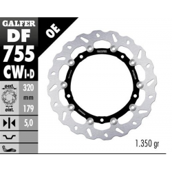 Galfer, přední brzdový kotouč, BMW S 1000R/RR/XR '09-'22 (pravý) (WAVE FLOATING) (320X179X5MM)