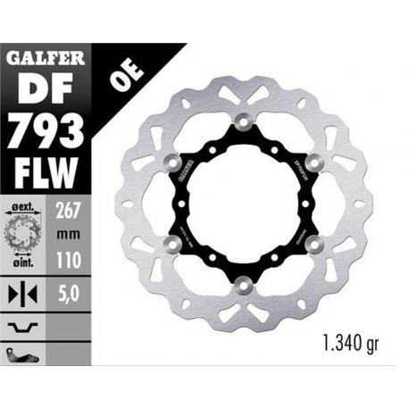 Galfer, zadní brzdový kotouč, KTM 1050 ADVENTURE '15- 1090 ADVENTURE '17- 1190R ADVENTURE '13- 1290R/S/T SUPER ADVENTURE '15-'23