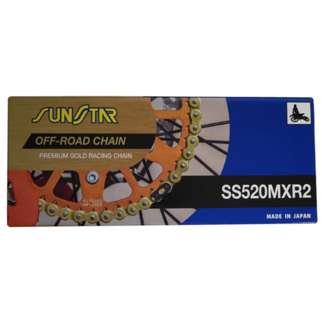 Sunstar, řetěz 520MXR2-116G Motocross do 500 Ccm, zlatá barva (38,4KN) (520ERT3)