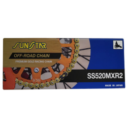 Sunstar, řetěz 520MXR2-118G Motocross do 500 Ccm, zlatá barva (38,4KN) (520ERT3)