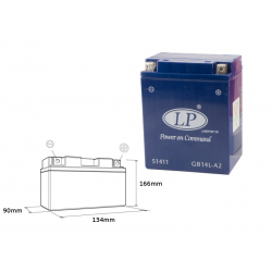 Landport, gelový akumulátor GB14L-A2 12V 14AH 135X91X167 bezúdržvobý - nalitý (4)