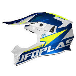 UFO, přilba cross Interpid, barva modrá/bílá/žlutá Fluo, velikost XS - UFO kolekce 2024