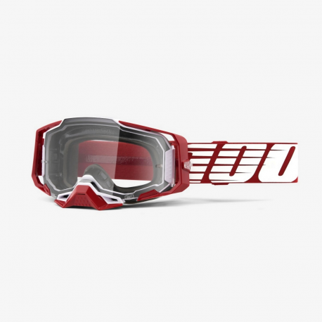 100%, brýle Armega OVERSIZED DEEP RED - CLEAR LENS, barva červená/bílá/šedá,, čiré sklo