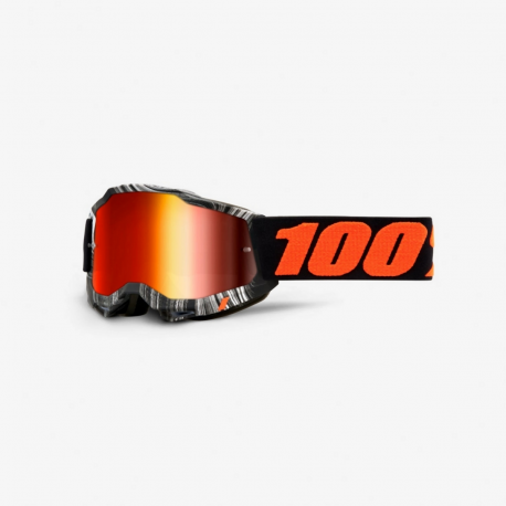 100%, brýle Accuri 2 YOUTH GEOSPACE - MIRROR RED LENS, barva černá/bílá/oranžová, červené zrcadlové sklo