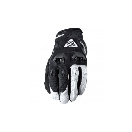 Five Gloves, koženo-textilní rukavice, STUNT EVO, barva černá/bílá, velikost 11 (XL)