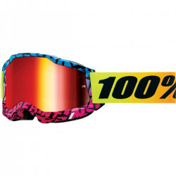 100%, brýle Accuri 2 KB43 - KEN BLOCK EDITION DSPRAY, barva modrá/růžová/žlutá, červené zrcadlové sklo