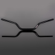 Renthal, řidítka 1,1/8 " (28,6MM) STREET FATBAR HANDLEBAR MEDIUM (TOURING), černá barva