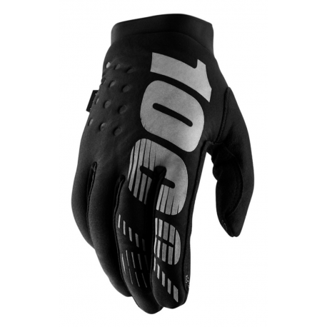 100%, rukavice CROSS/ENDURO, model BRISKER YOUTH SOFTSHELL BLACK/GREY, velikost S