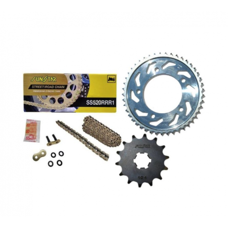 Sunstar, řetězová sada, Yamaha XJ6 600/ABS 09-15, XJ6 DIVERSION/F/ABS 09-15, zlatý řetěz (16/46/118) (do 1000ccm XW RING)