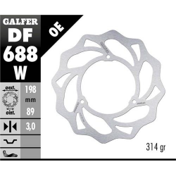 Galfer, přední brzdový kotouč, KTM SX 65 '98-23, Husqvarna TC 65 '17-23, Gas Gas MC 65 '21-23 (198X89X3MM) (3x6,5MM) WAVE