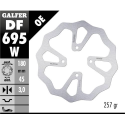 Galfer, zadní brzdový kotouč, KTM 65 SX '23-, Husqvarna TC 65 '23-, Gas Gas MC 65 '23- (180X45X3) (4X6,25MM) WAVE