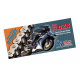 ČZ, řetěz 525 DZX (124 článků) ACTIVE RING (X-RING) CHROM do 1000ccm (40,0 KN) - nýtovací spojka