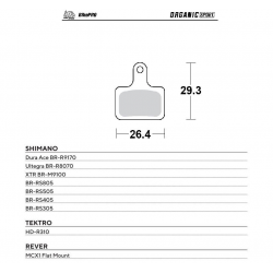 Moto-Master, cyklo brzdové desky, organické, SPORT určeno pro: určeno pro: Shimano DURA ACE BR-R9170, ULTEGRA BR-R8070,