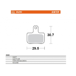 Moto-Master, cyklo brzdové desky, Sinter Metalic, určeno pro: Sram LEVEL T, LEVEL TL, TLM ULTIMATE (2019-), FORCE A