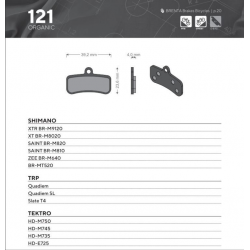 Brenta, cyklo brzdové desky, organické, určeno pro: Shimano XTR BR-M9120, XT BR-M8020,BR-M8120, SA