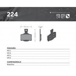 Brenta, cyklo brzdové desky, určeno pro: Magura MT 2, MT 4, MT 6, MT 8, CAMPAGNOLO ROAD DIS