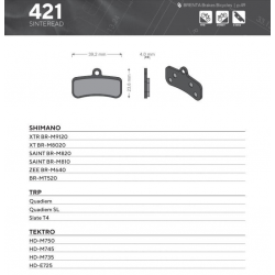Brenta, cyklo brzdové desky, Sinter, určeno pro: Shimano XTR BR-M9120, XT BR-M8