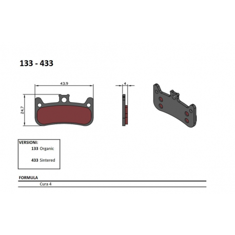Brenta, cyklo brzdové desky, organické, určeno pro: Formula CURA 4 BR133