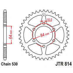 JT, rozeta 814 43 Suzuki GSX 400 '81-85, GS 400LT '81, (81443JT) (řetěz 530)