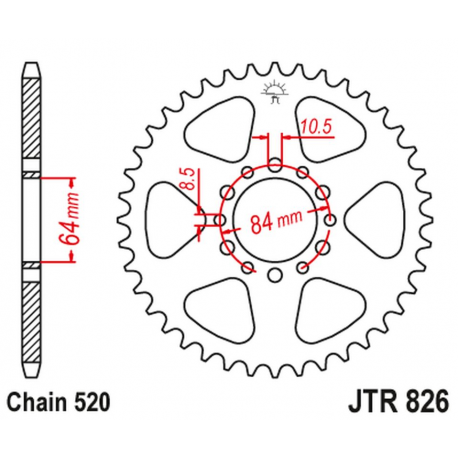 JT, rozeta 819 47 Suzuki GSX 250 '82-84 (81947JT) (řetěz 520)