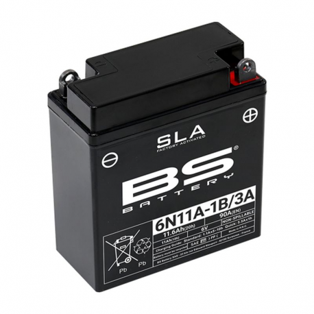 BS, akumulátor 6N11A-1B/3A (FA) 6V 11AH 121X58X130, bezúdržbový (90A) (10)
