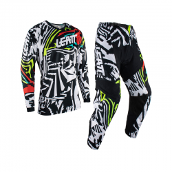 Leatt, komplet dres + kalhoty, Moto Ride Kit 3.5 Zebra, velikost L