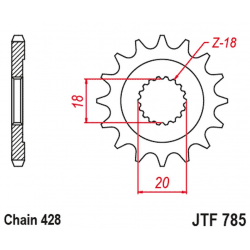 JT, přední řetězové kolečko, 426 13 BENELLI 125 LEONCIO '22-'23, KEEWAY 125 STRIKE '13-'14, RKF 125 '11-'23, TX 125 '11-'20 (426