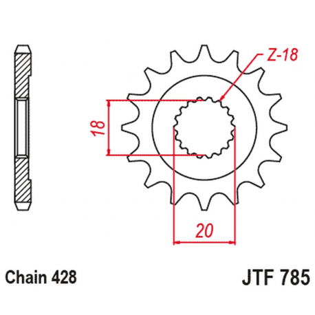 JT, přední řetězové kolečko, 426 13 BENELLI 125 LEONCIO '22-'23, KEEWAY 125 STRIKE '13-'14, RKF 125 '11-'23, TX 125 '11-'20 (426