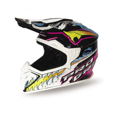 Progrip, Junior MX přilba PG3009 , barva bílá/černá/růžový velikost L (3009-382)