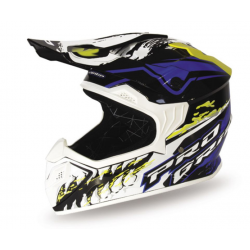 Progrip, Junior MX přilba PG3009 , barva bílá/modrá/žlutá Fluo velikost S (3009-361)