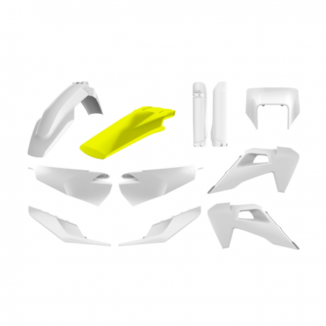 Polisport, sada plastů, Husqvarna TE/FE '20-'23, s přední tabulkou, (8668700001), bílá barva