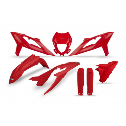UFO, sada plastů, s kryty přední vidlice, Beta RR 250/300/350/400/450 '23-'24, červená barva
