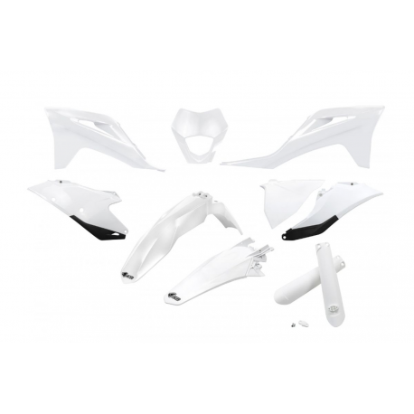 UFO, sada plastů, s kryty přední vidlice, Gas Gas EC / EC-F 250 / 300 / 350 '21-'23, bílá barva